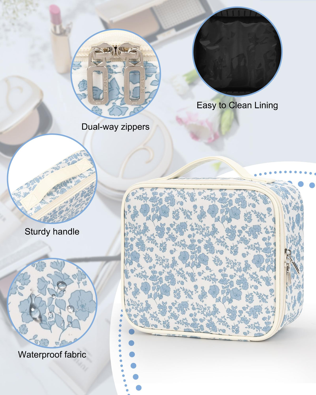 Relavel makeup brush compartment keeps brushes clean and easy to access
