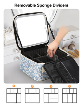 Relavel case interior with integrated brush holders for easy access