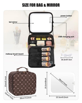 Relavel makeup bag featuring four brush holders for organization