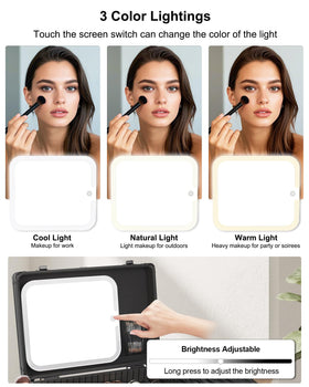 Relavel makeup case with adjustable dividers for flexible storage.
