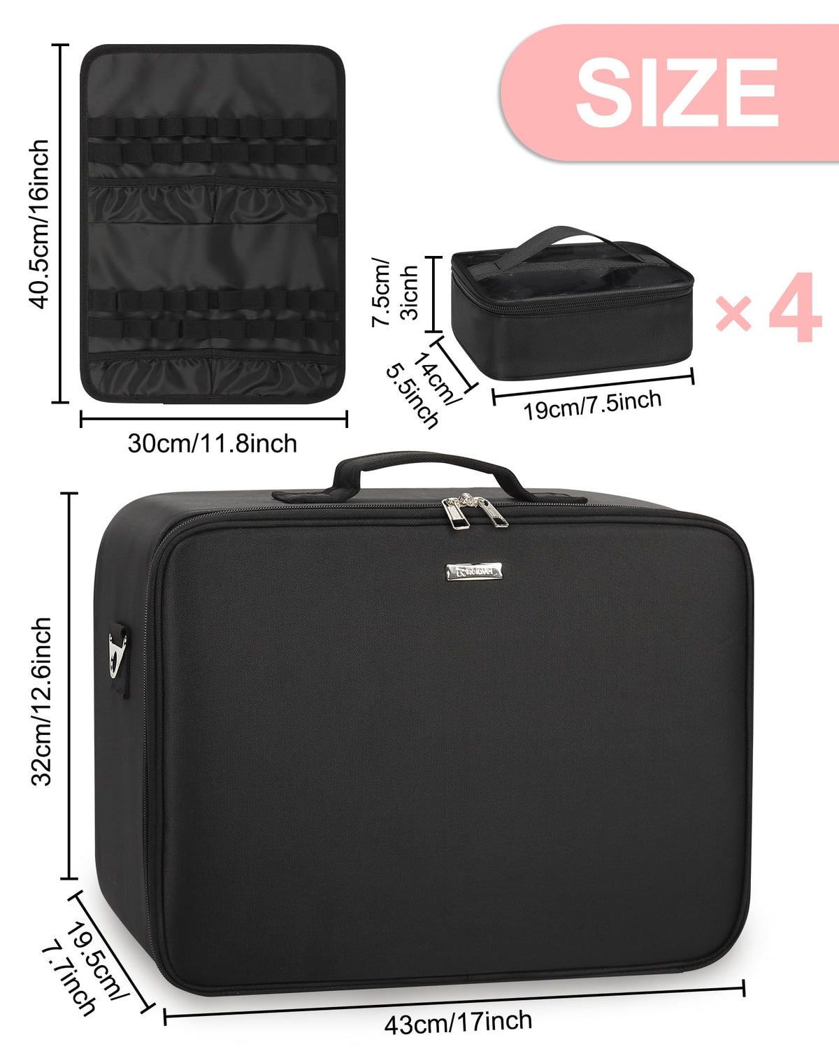 Relavel makeup case luggage strap attaches to trolley for convenient transport