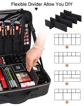 Relavel makeup case mesh pockets provide easy access to small items