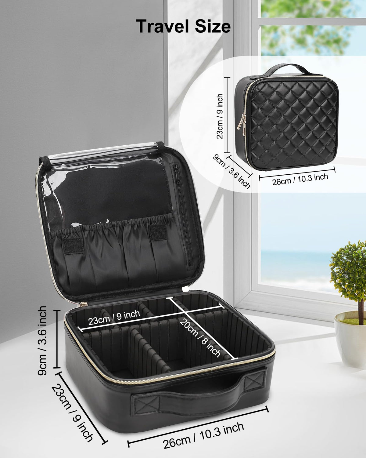 Relavel case open view highlighting waterproof, spill-proof interior protection.