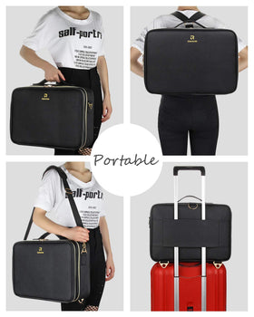 Relavel makeup case shoulder strap enhances portability for travel