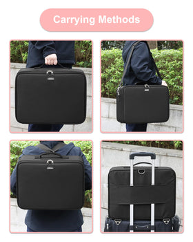 Relavel makeup case with shoulder strap for hands-free travel