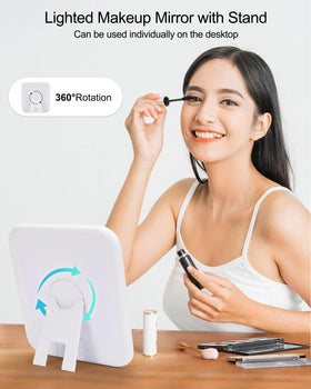 Relavel compact 8.3 by 5.1 inch mirror for travel.