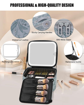 Relavel waterproof PU leather exterior protects cosmetics while traveling
