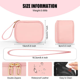 Relavel mini makeup bag LED mirror opened showing organized compartments.