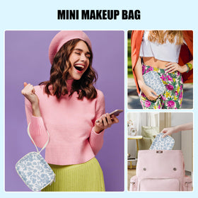 Relavel mini makeup bag featuring a convenient wrist strap.