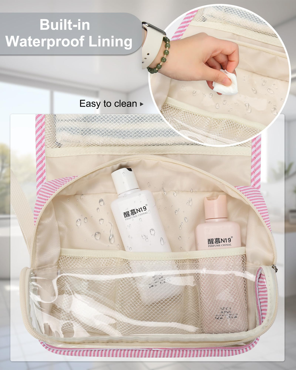 Relavel multipurpose travel bag doubles as wash bag and organizer.