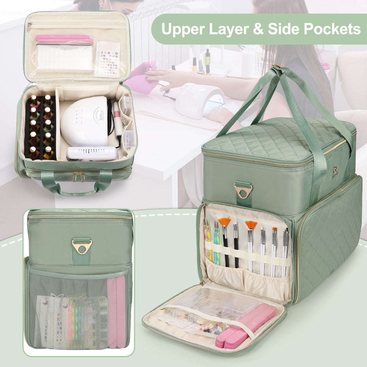 Relavel nail polish organizer 80-slot capacity for 15ml bottles