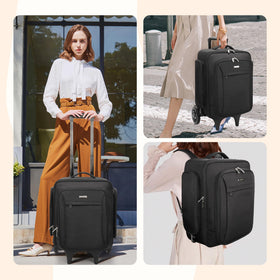 Relavel rolling makeup case backpack conversion demonstrates dual-carry versatility for busy MUAs.