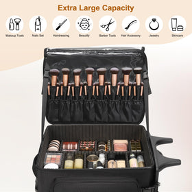 Relavel rolling makeup case inside divider layout showcases customizable organization for tools.