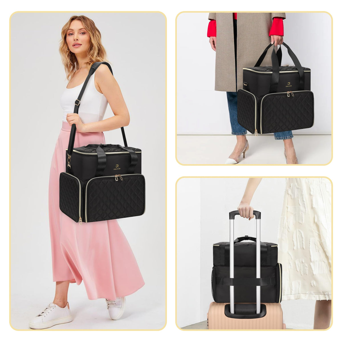 Relavel shoulder strap highlights easy, portable carrying