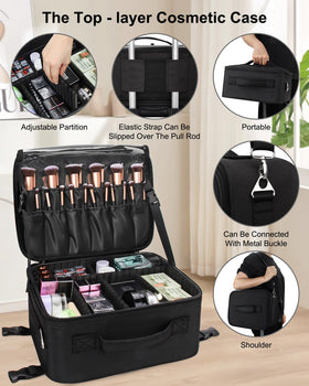 Relavel shoulder straps provide hands-free carrying during travel.