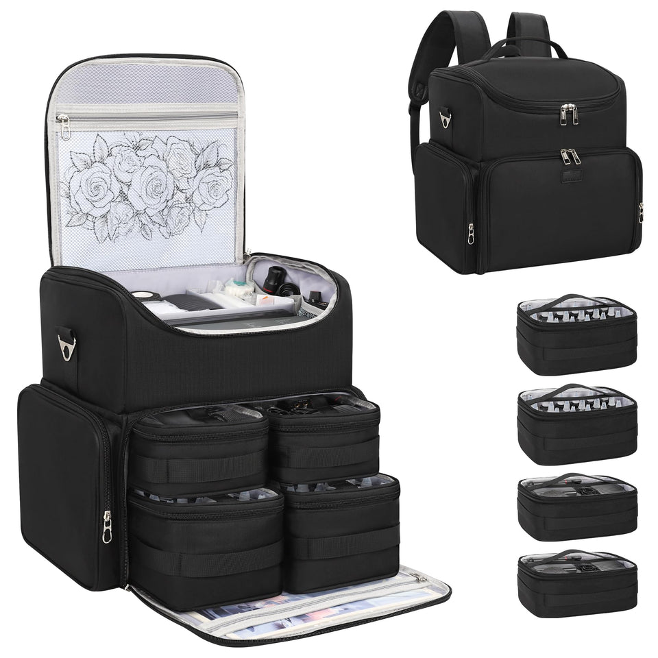 Relavel tattoo backpack front view showing organized storage and quick-access accessibility