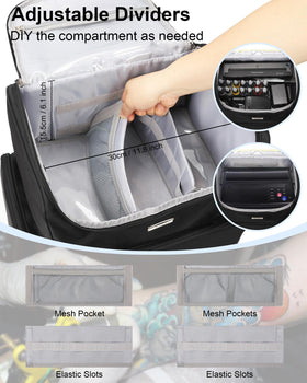Relavel tattoo travel case bottom layer with removable bags for quick access to supplies.