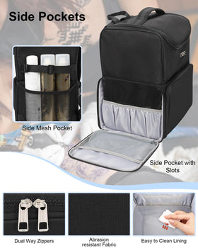Relavel tattoo travel case durable Oxford fabric protects gear during travel.