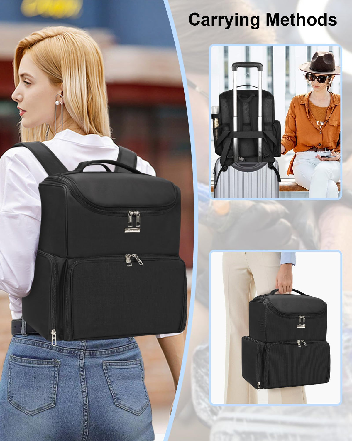 Relavel tattoo travel case padded back and adjustable straps reduce shoulder strain.