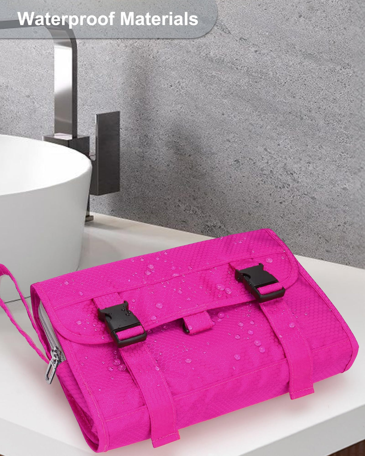 Relavel toiletry bag with four compartments for organized packing