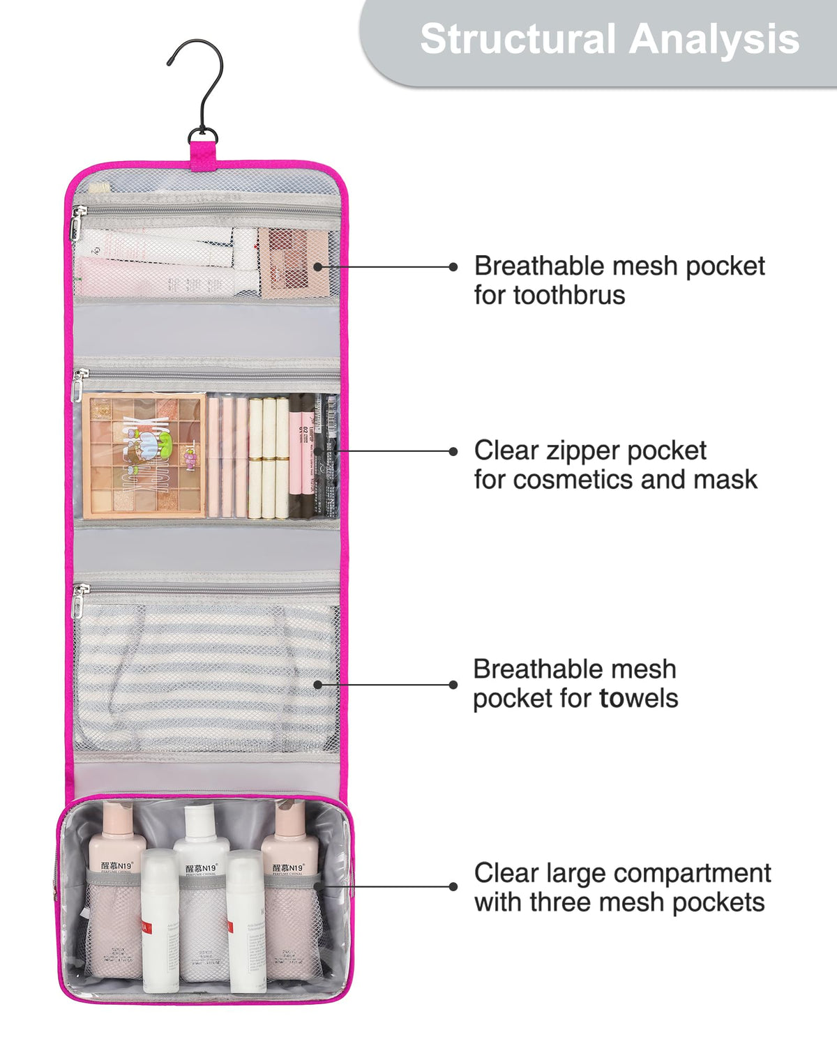 Relavel toiletry bag multipurpose organizer for cosmetics and essentials