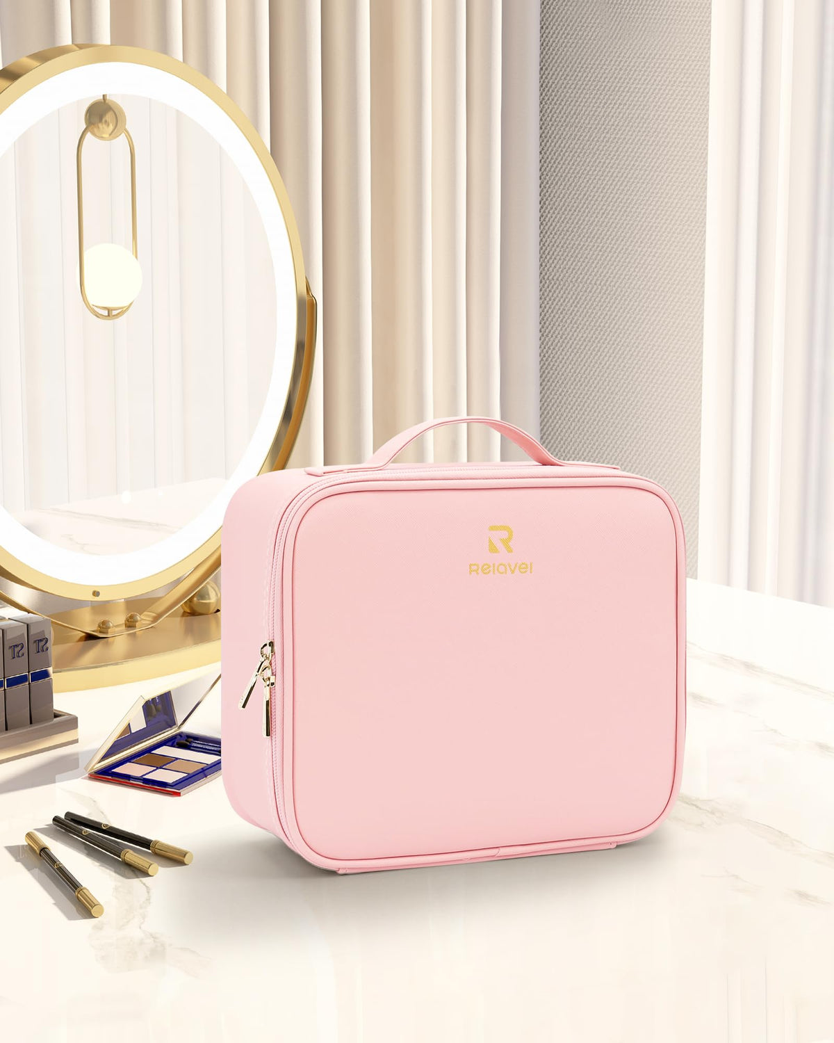 Relavel Travel Makeup Train Case durable Oxford fabric for everyday use
