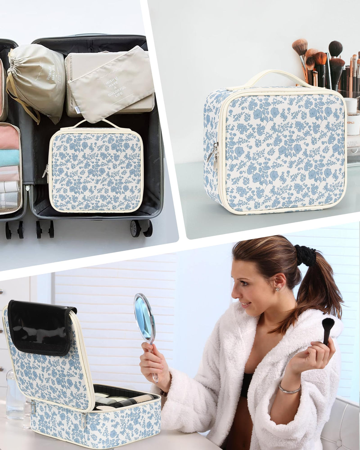 Relavel travel-size organizer fits in luggage for work trips and getaways