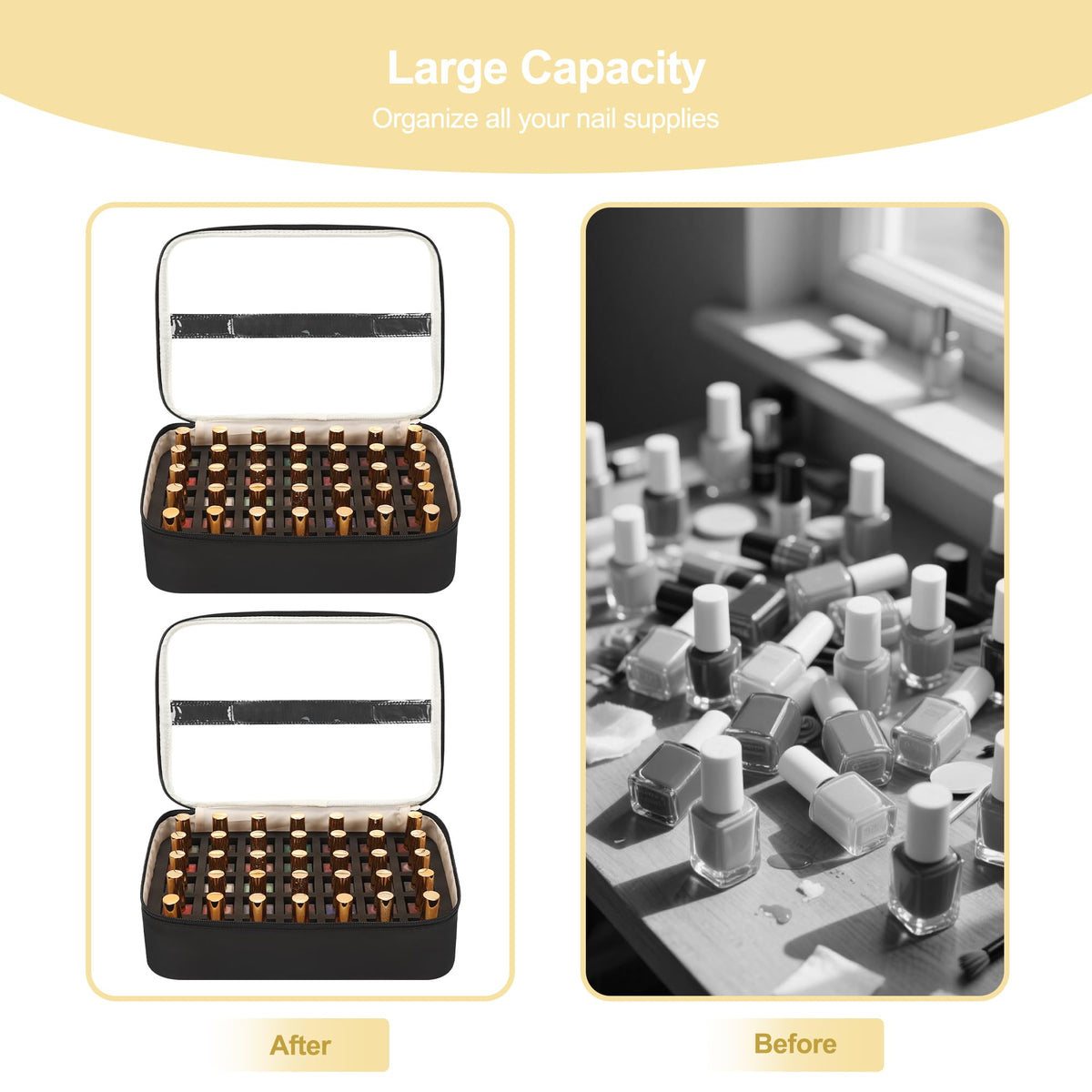 Relavel upper layer with detachable divider for lamp and polish area