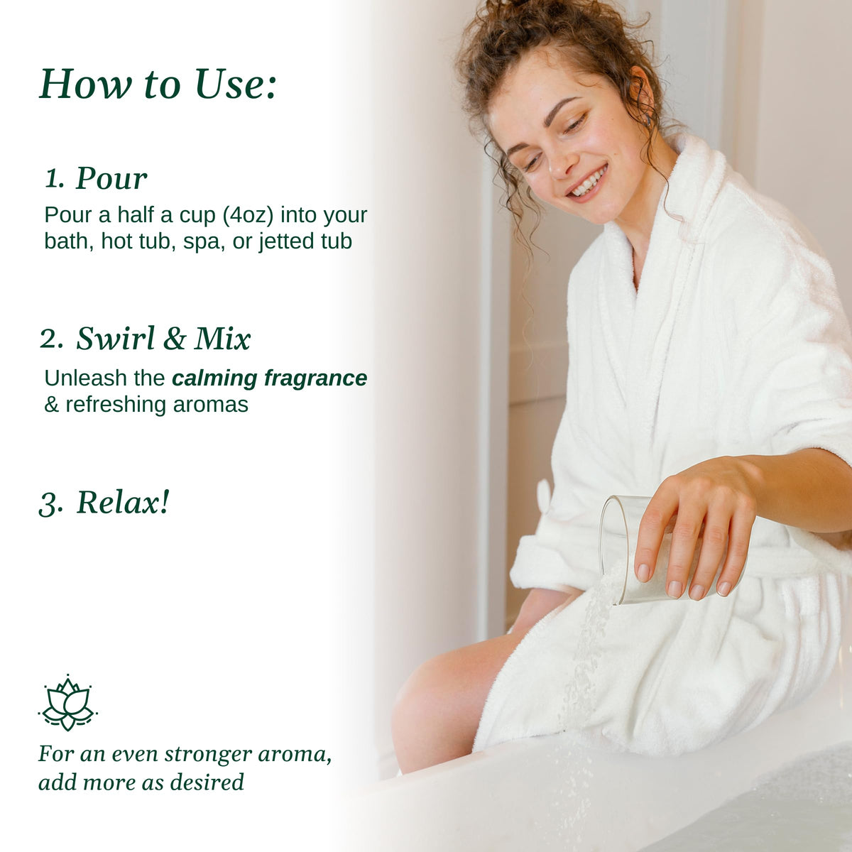 Relax Spa & Bath press-lok closure protects contents on shelf.