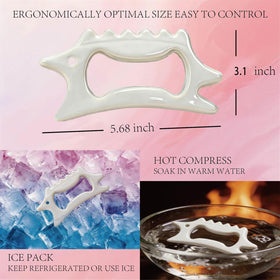 RelaxaX wavy edge gua sha to reach muscle knots and tension.