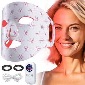 ReLuien red light mask face front view promotes at-home skin rejuvenation potential