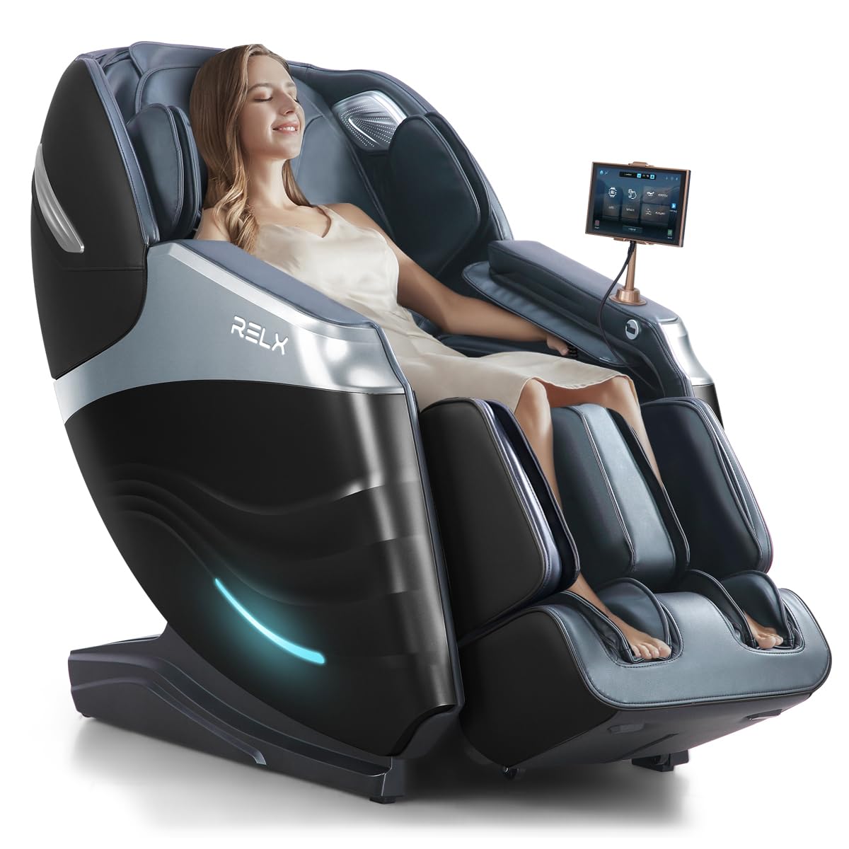 RELX massage chair full body view showing complete coverage and kneading action