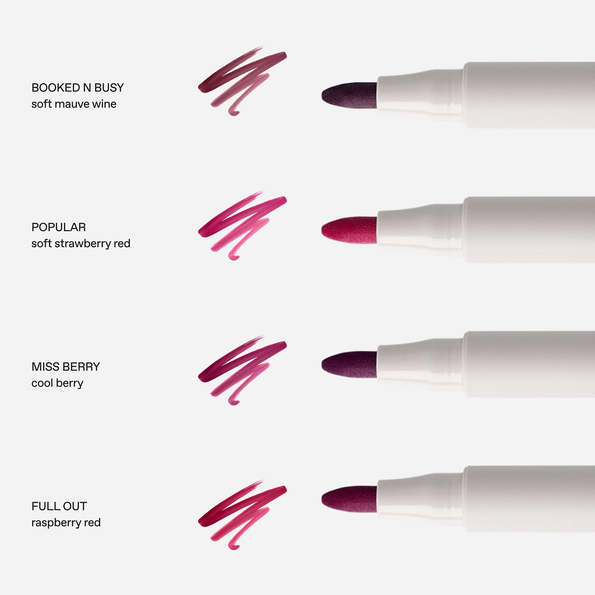 Rem Beauty hydrating formula with glycerin keeps lips soft and comfortable all day.