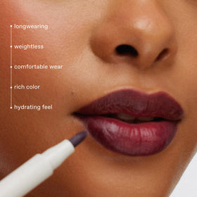 Rem Beauty Lip Stain Marker delivers weightless color for natural, comfortable wear.