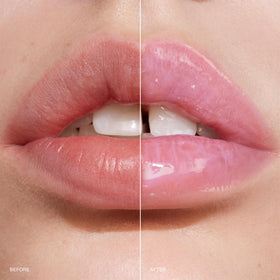 r.e.m. beauty Skinny Dipped sheer color reveals subtle juicy tint for plump-looking lips.