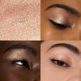 r.e.m. beauty Starlet Lustrous Eyeshadow Comet swatch on arm showing rich pigment
