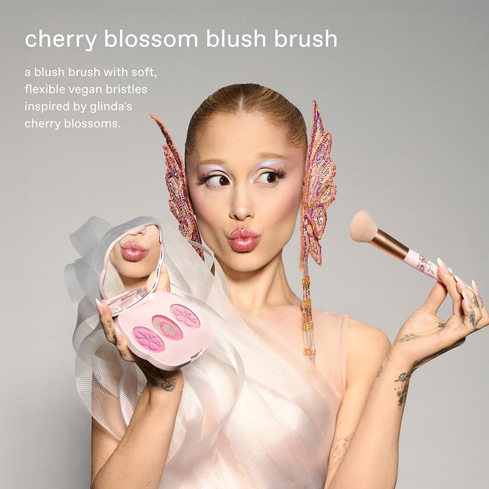 Rem Beauty Wicked Cherry Blossom Blush Brush helps blend color for seamless finish.