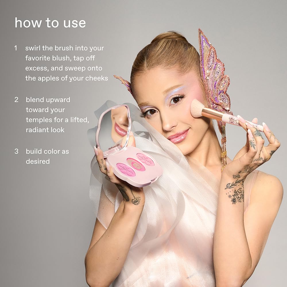 Rem Beauty Wicked Cherry Blossom Brush features an ergonomic handle for control.