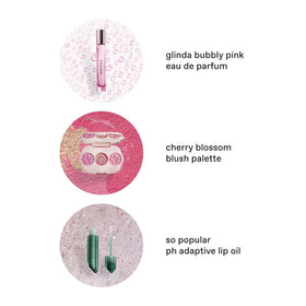 r.e.m. beauty Wicked Glinda blush palette for a cherry blossom flush, buildable