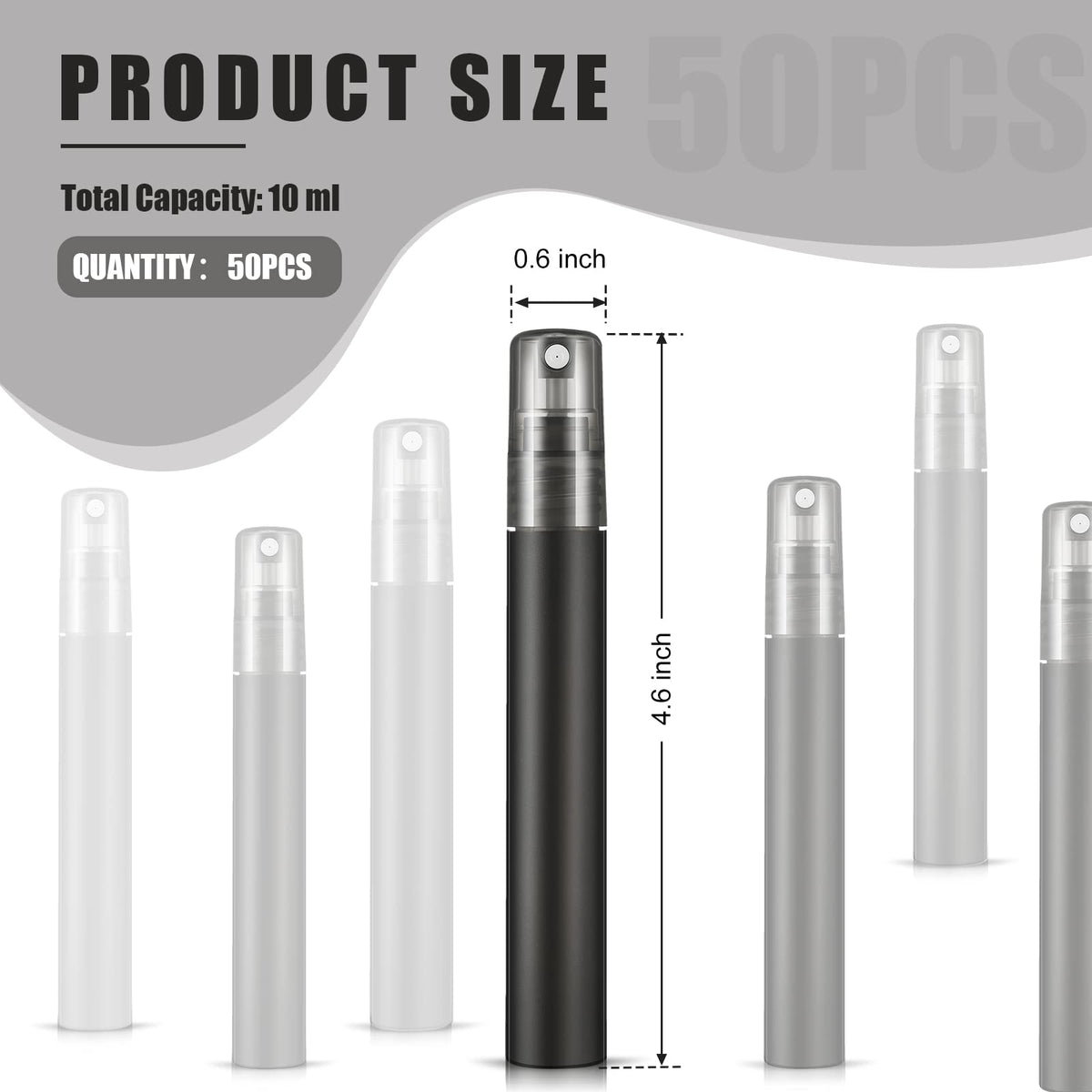 Remerry 10ml frosted plastic spray bottle closeup highlights premium feel and leakproof cap.