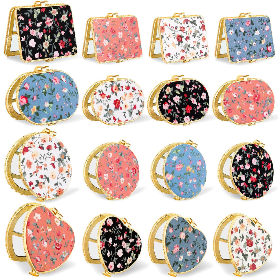 Remerry floral round mirror for purse enables quick touch-ups on the go