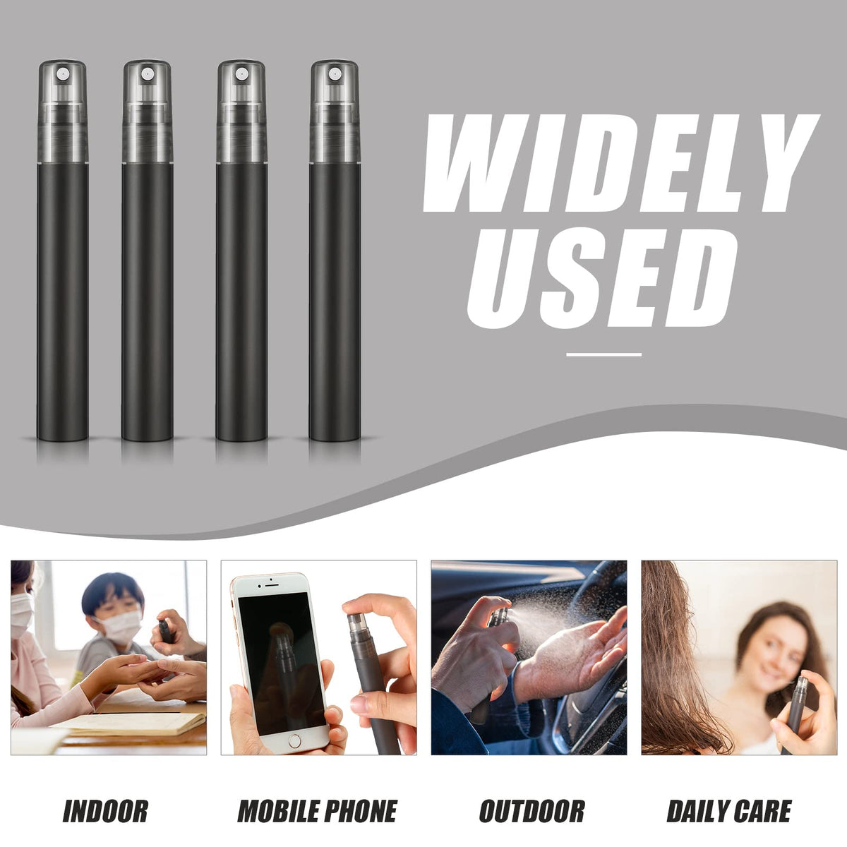 Remerry multi-use bottles suitable for perfume, water, or essential oils on the go.