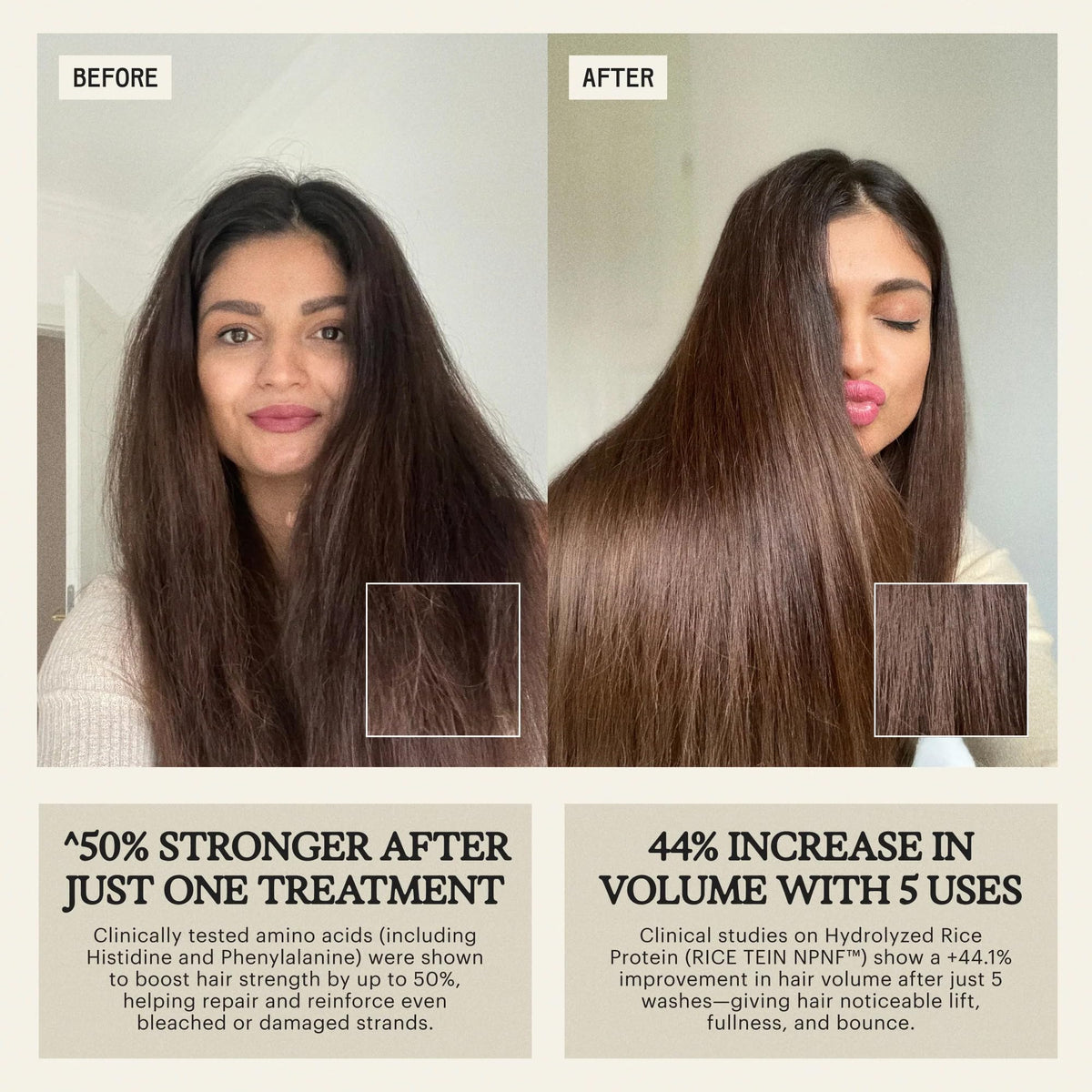Remilia Hair Green Coco Mask creamy texture gliding through hair for smoothness