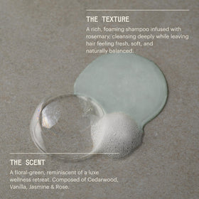 Remilia Green Goddess Shampoo foaming texture shown during lather