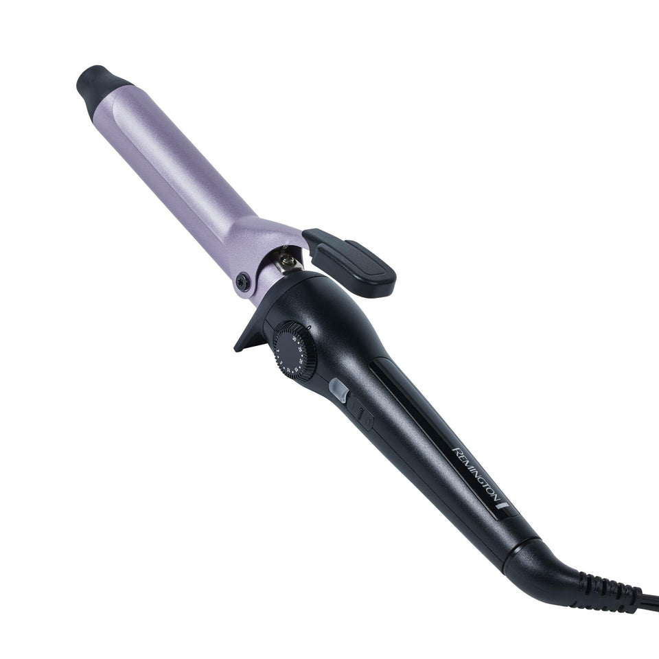Remington Anti-Static One-Inch Clipped Curling Iron creates smooth curls with reduced flyaways.