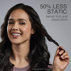 Remington Anti-Static Technology reduces static and flyaways for a glossy finish.