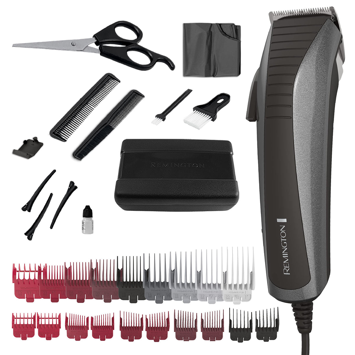 Remington Easy Fade kit with case, ready for precise home fades.
