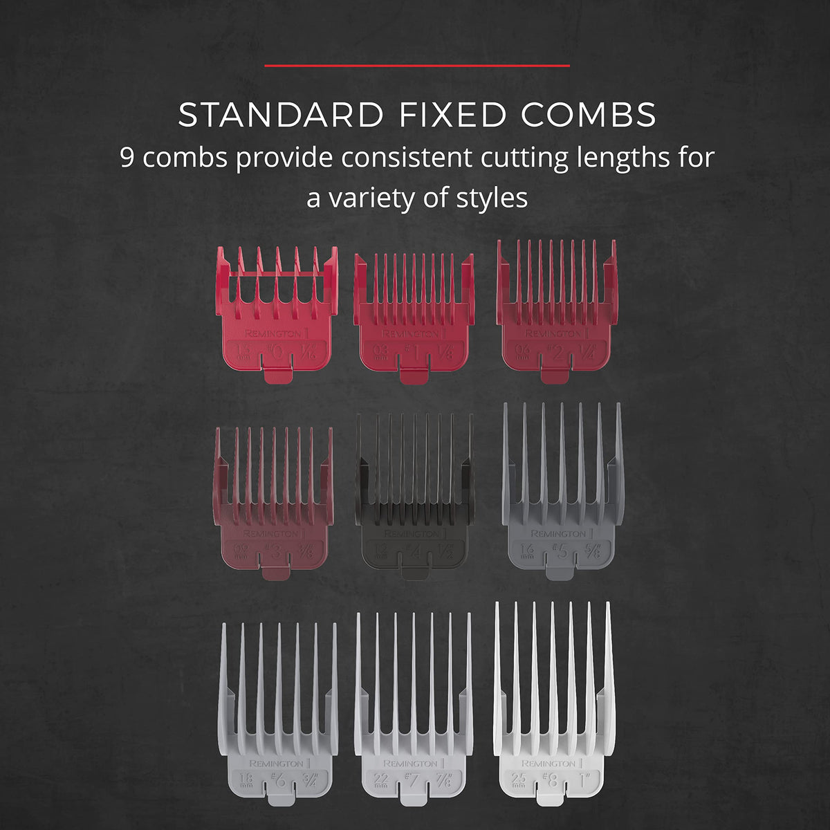 Remington non-slip grip offers confident control during grooming sessions.