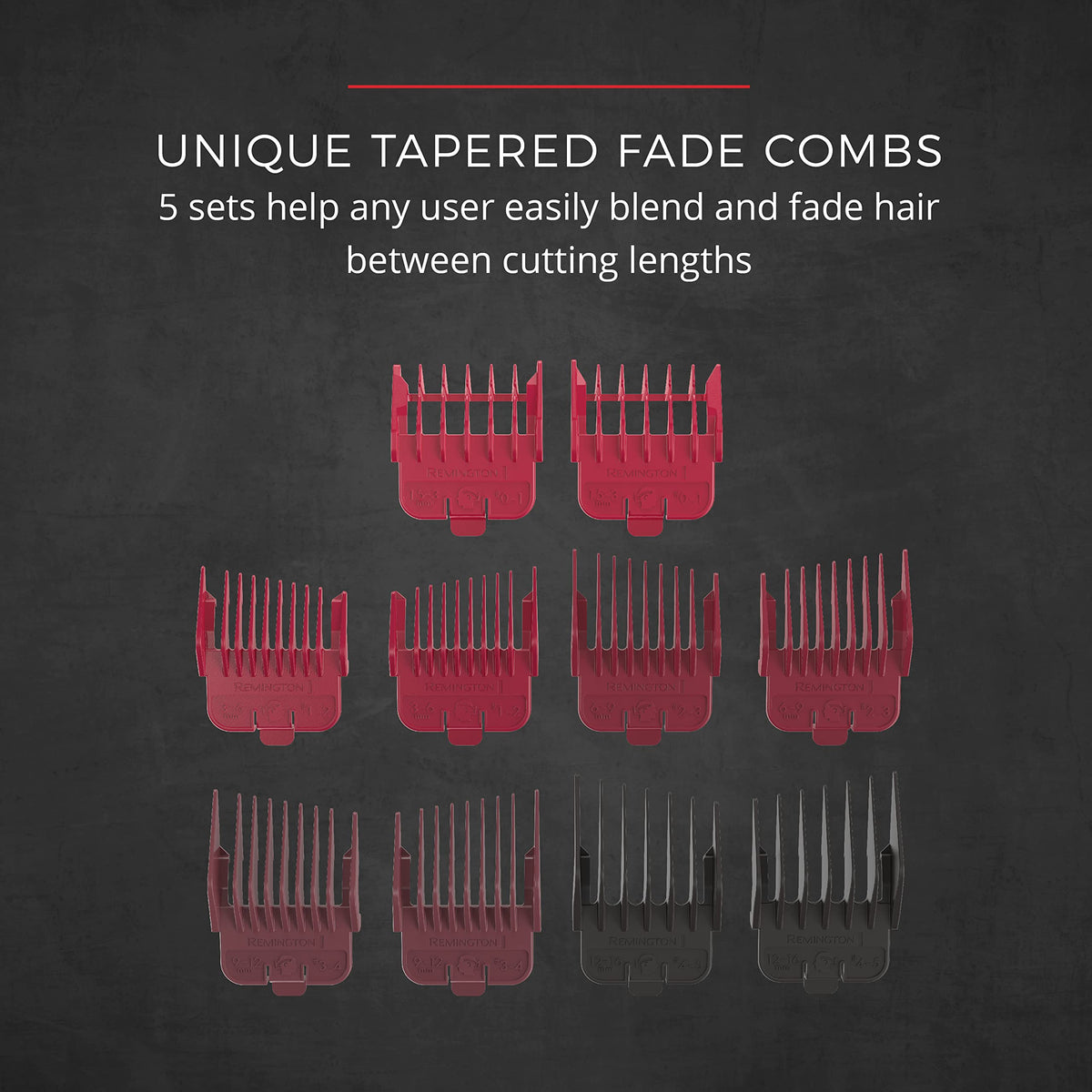 Remington taper lever enables quick length changes for smooth fades.