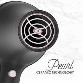 Remington Pro Pearl Ceramic Hair Dryer back view emphasizes durable professional-grade motor.